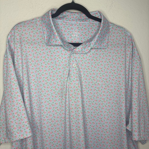 Men's Short Sleeve Performance Polo Pink Cocktail Drink Size XXXL Golf - Picture 3 of 8